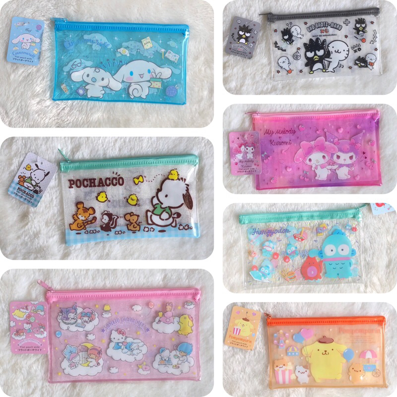 

HJK pouch serbaguna sanrio characters cinnqmoroll pompmpurin hangyodon my melody x kuromi bad badtz