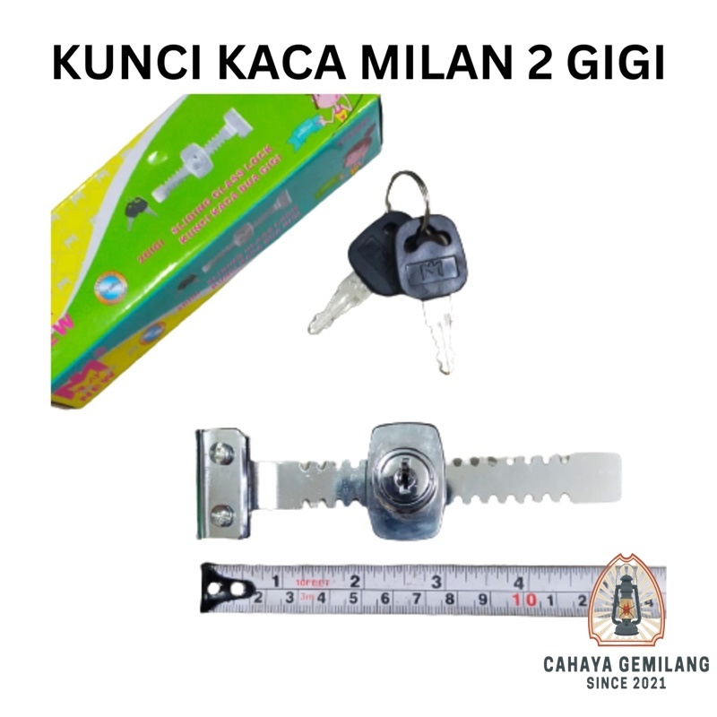 CHY Gem - Kunci Etalase Kaca Sliding Door Milan 2 Gigi