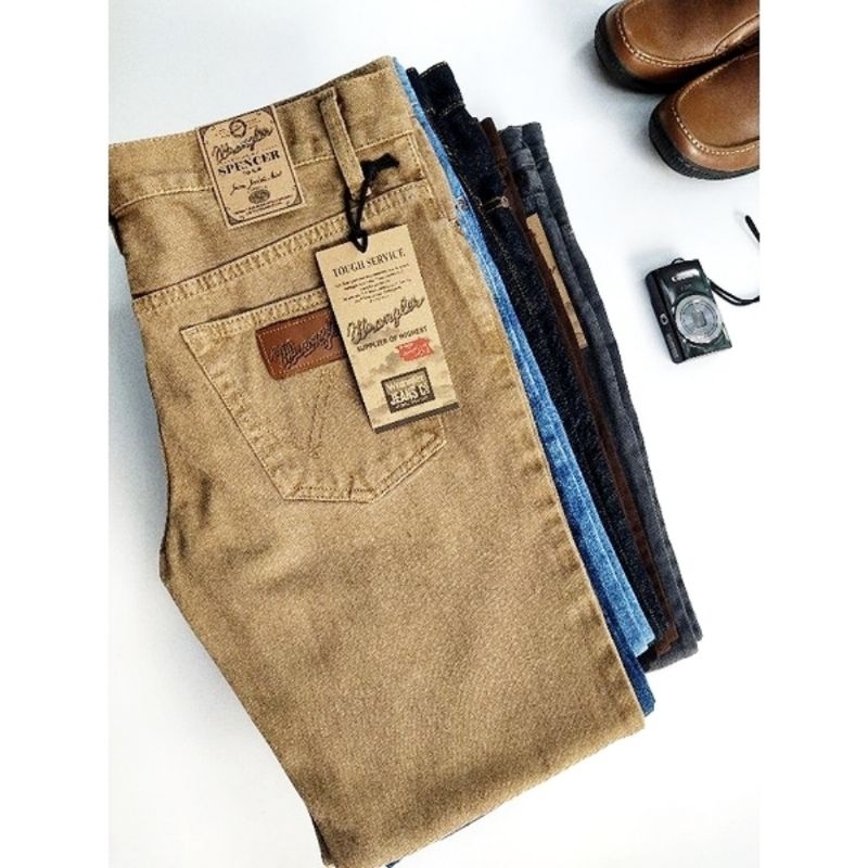 celana jeans standar reguler cowok cream/krem - jeans reguler cowok - jeans panjang pria original wa