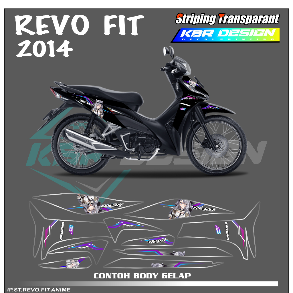 REVO FIT (COD) STIKER STRIPING MOTOR HONDA REVO FIT - STIKER LIST GRAFIK SIMPLE WARNA VARIASI DESAIN