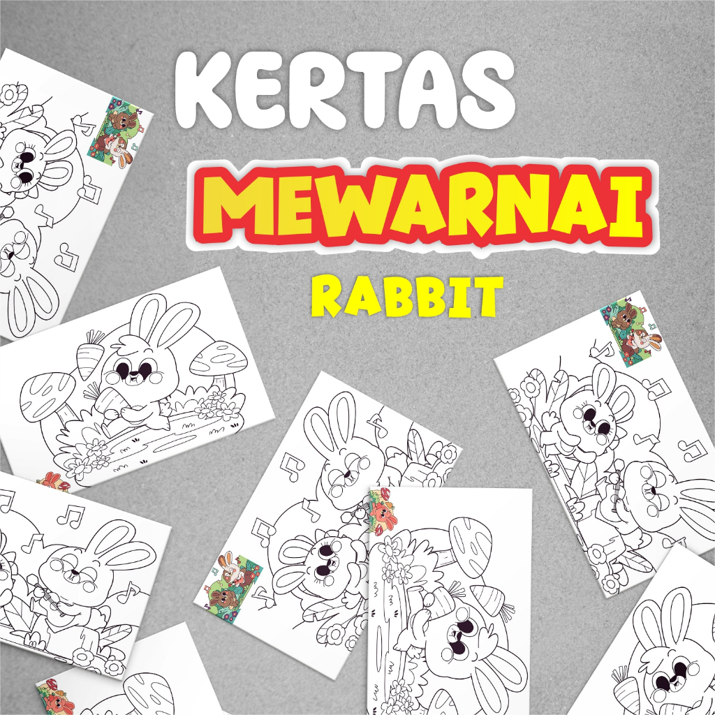 

Kertas Mewarnai Anak Bahan Tebal - Mewarnai Rabbit