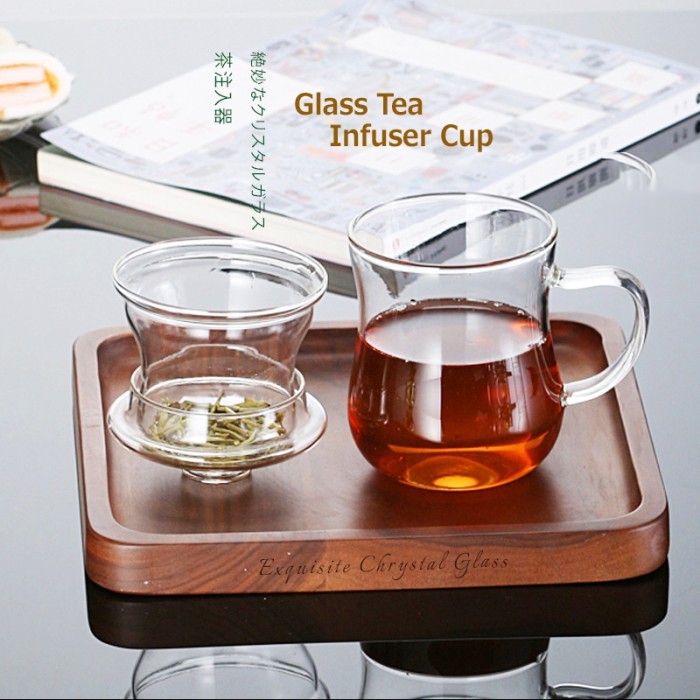 Gelas Infuser Kaca Cangkir Teh Rempah Mug Cangkir Teh Gelas Seduh Teh Rempah Infused Glass Myoto