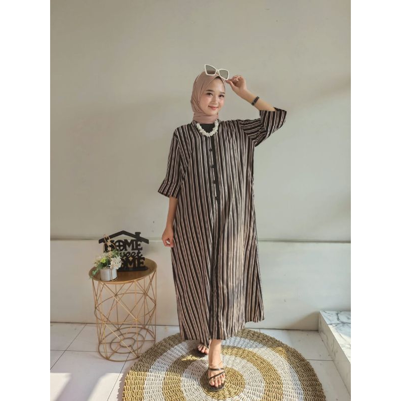 Daster Nagita Garis Kancing kekinian