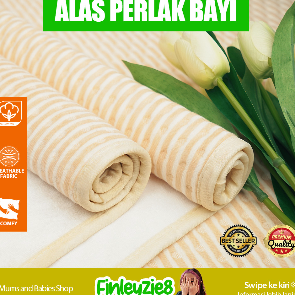 ➼➳✿✯ Perlak Bayi Motif Garis / Perlak Bayi Waterproof / Perlak / Perlak Alas Ompol Bayi / Perlak Omp