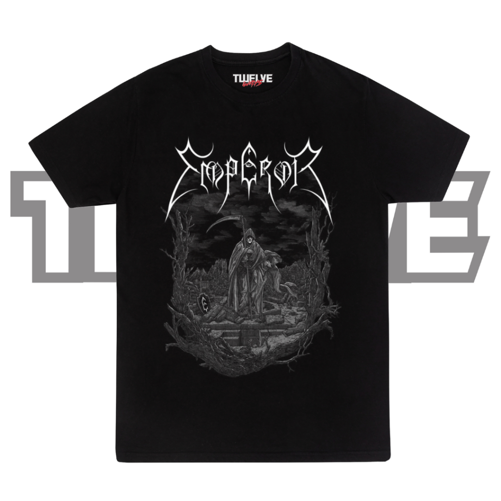 EMPEROR Grim Black Reguler T Shirt | Kaos Band Metal | Kaos Unisex