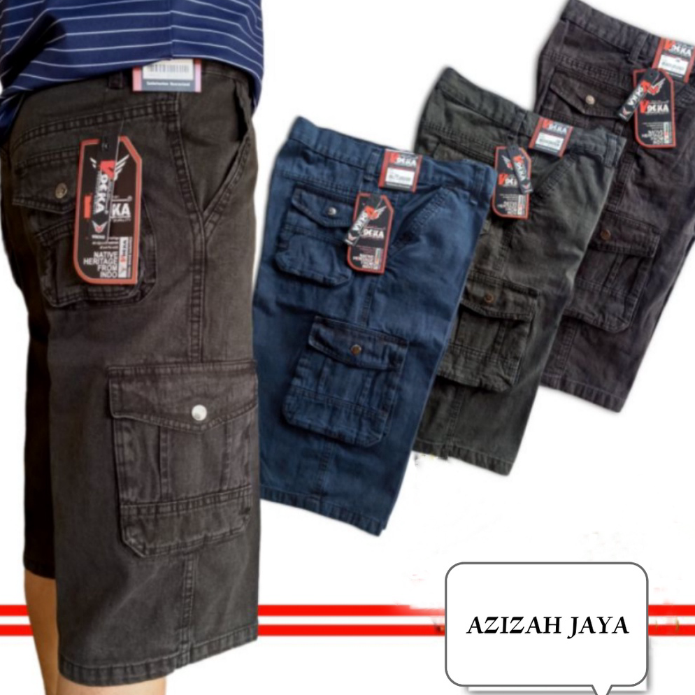 [KODE L33G] Celana cargo pendek pria jeans outdoor PDL Army loreng ufc venum 27-32