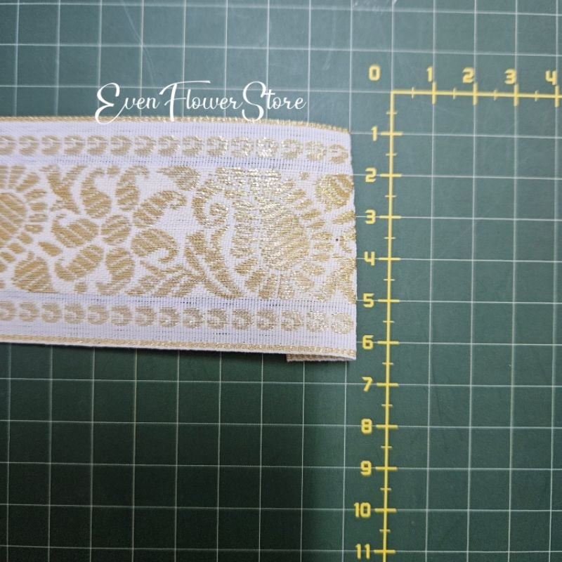 per1roll pita gamis/pita india/renda bordir gold silver lebar 5cm