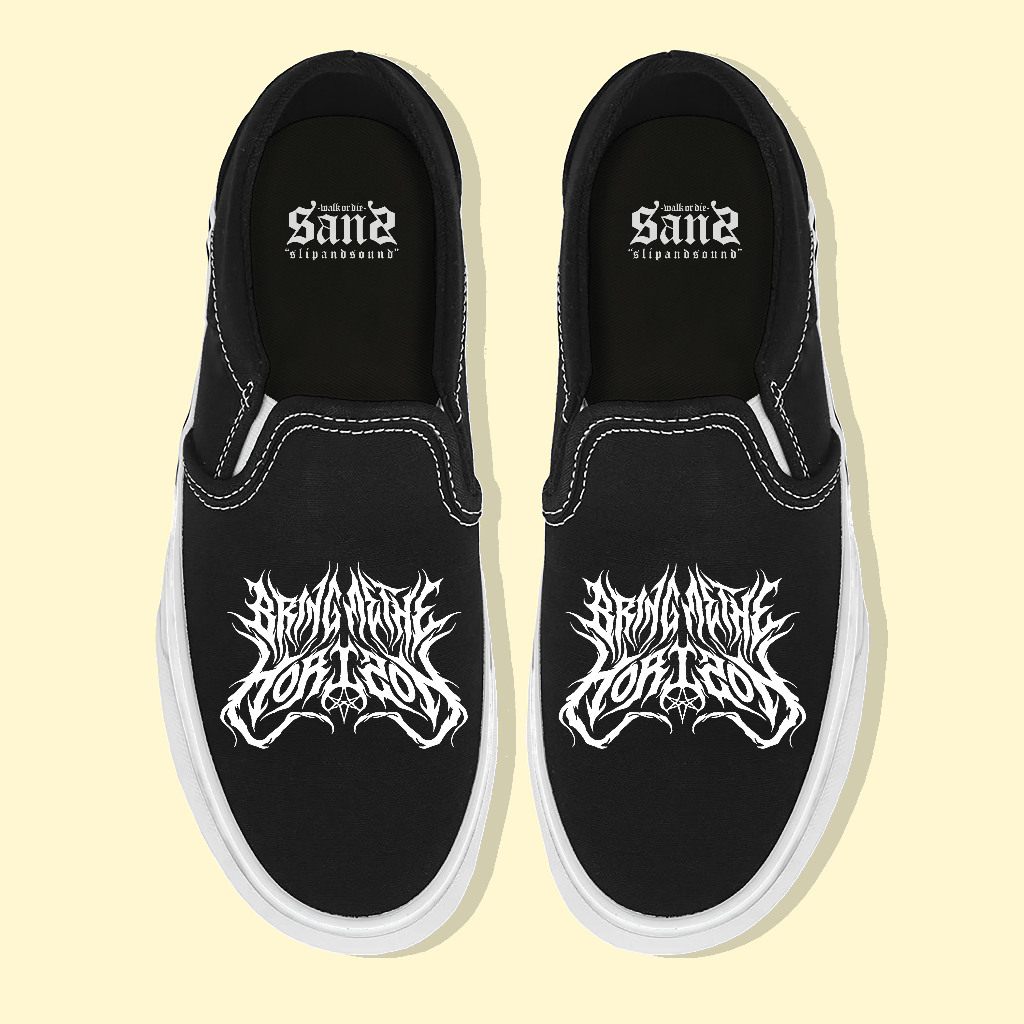 Sepatu slip on BMTH logo metal | Bring me the horizon | sepatu music | sepatu band | Bring me the ho