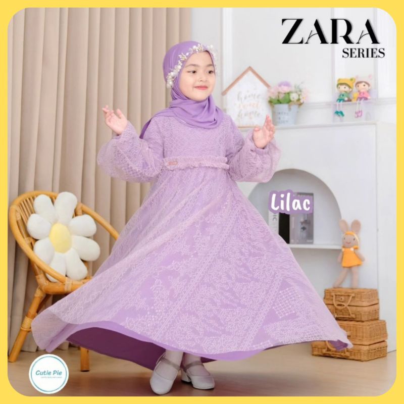 Cutie Pie Kids Gamis Set Zara Baju Lebaran Anak Perempuan Bayi Balita Dress Brokat