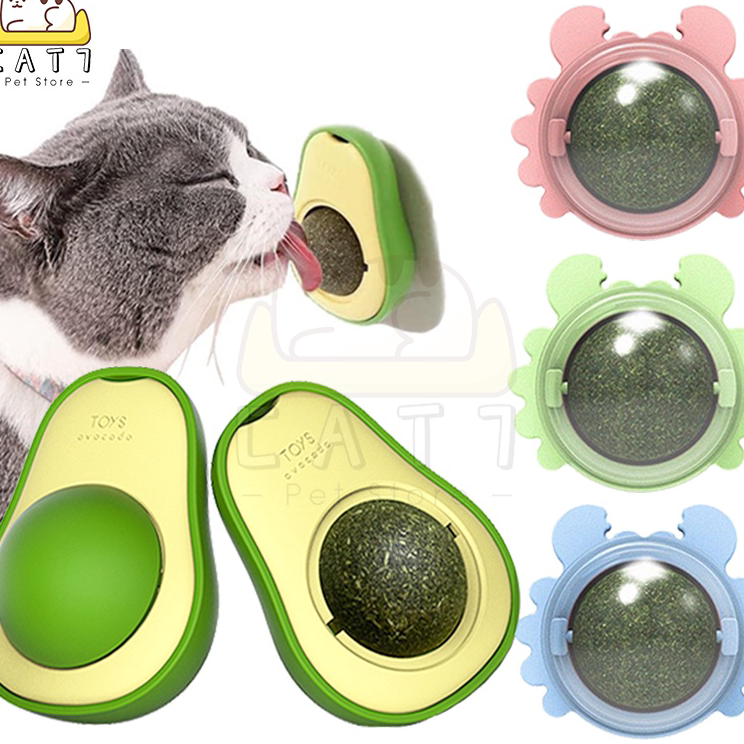 MFVC5461 GROSIR Bola Catnip Kucing Alpukat Rotating Mainan Catnip Balls Cat Mint Ball Makanan Hewan 