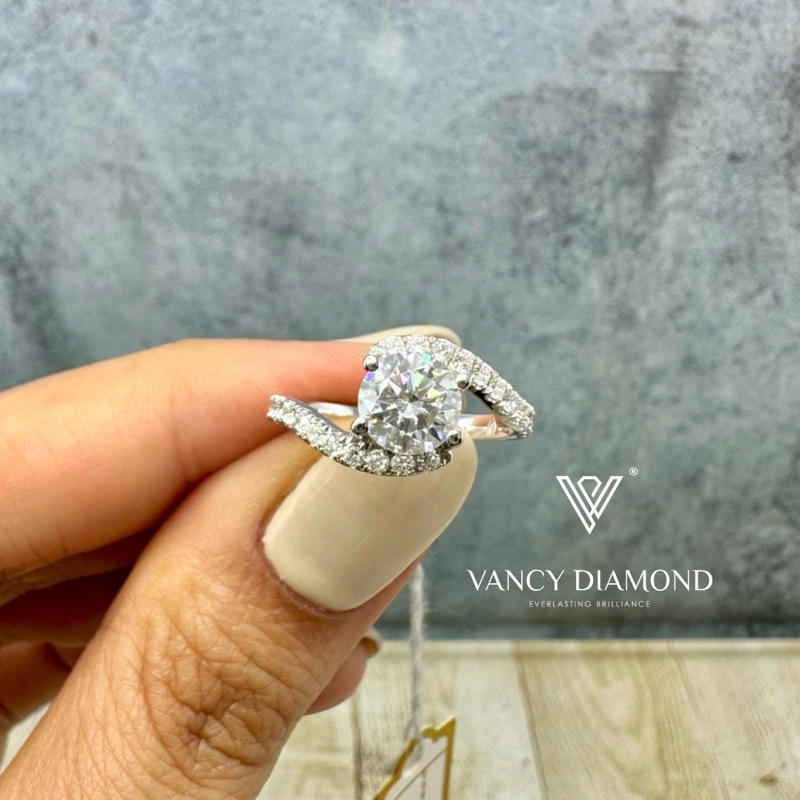 CINCIN EMAS 18K (WHITE GOLD) BERLIAN MOISSANITE 1.00 CARAT