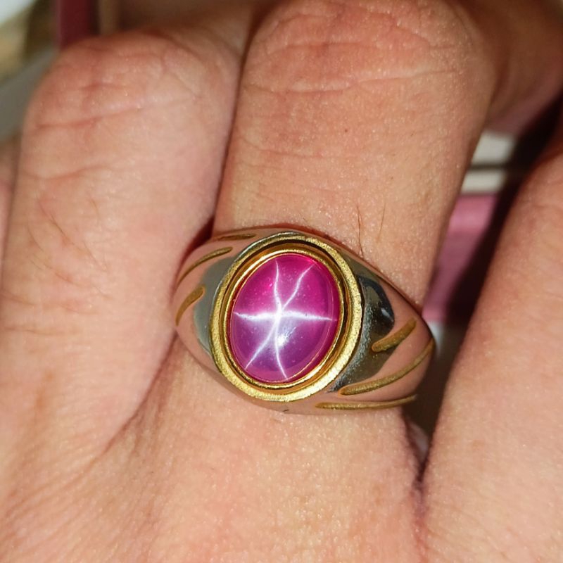 Cincin Batu Merah Siam Star Bangkok Mewah