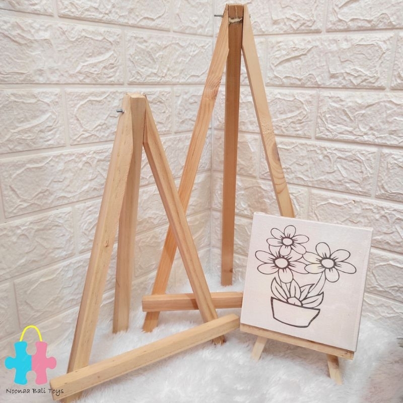 Easel Kayu Sandaran Lukis Kanvas Penyangga Melukis