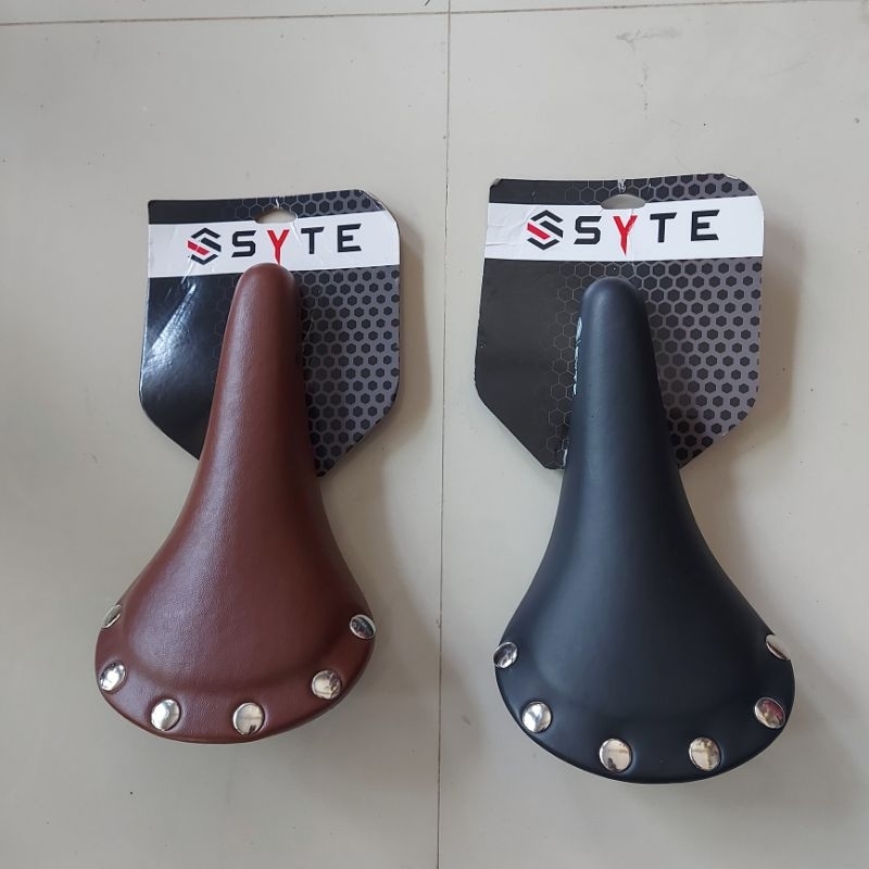 Sadel Jok Sepeda SYTE Model Classic vintage retro paku kancing klasik Coklat fixie