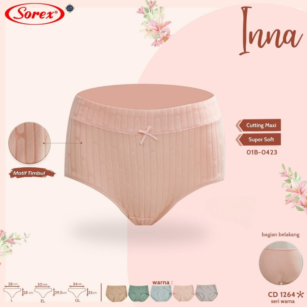 SOREX | Celana Dalam Wanita/CD Cewek Sorex Sepinggang | L XL XXL | Katun Salur Import Murah Lembut K