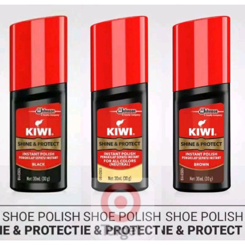 Semir Sepatu Kiwi Cair / Liquid 30ml / Hitam (Black) / Coklat (Brown) / Netral