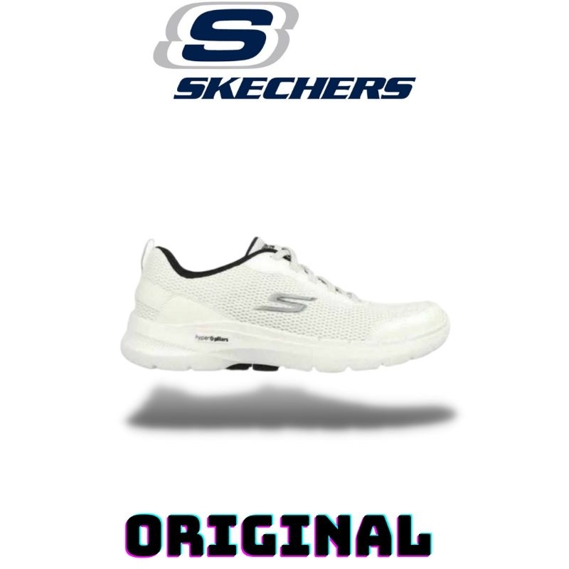 Sepatu Skechers Go Walk 6 White Black Men's ( 216625/WBK ) Original