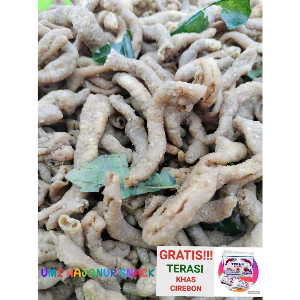 

(GRATIS TERASI) KHAS CIREBON//1KG KERIPIK USUS ORIGINAL//SNACK//HARGA GROSIR