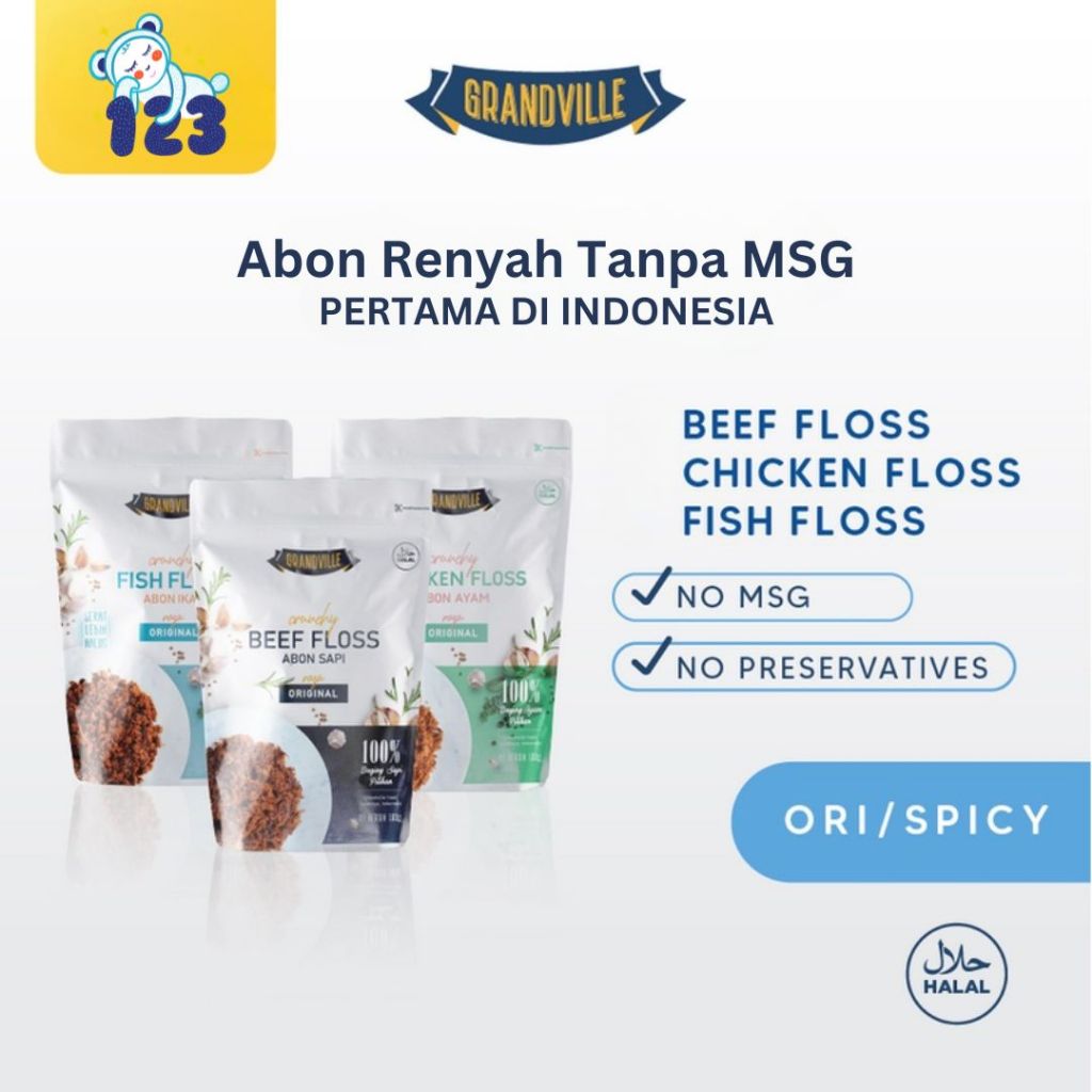 

Grandville Abon Chicken Beef Fish Floss Abon Bayi Abon MPASI Baby Floss - READY MANADO