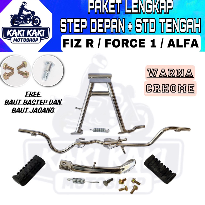 Kirim langsung PAKET LENGKAP Step Fostep Postep Footstep Bastep Pijakan Kaki Depan Set Standar Jagan