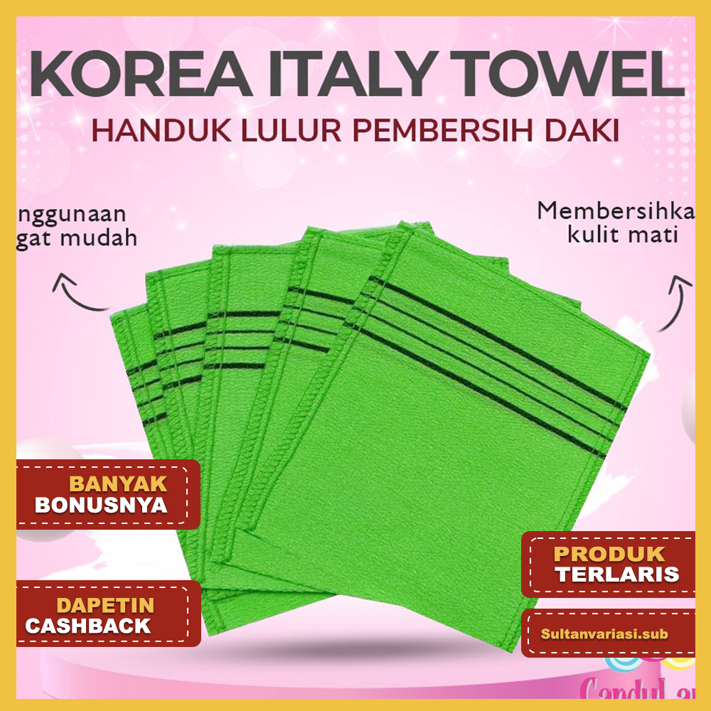 Handuk Scrub Handuk Lulur Spa Pengangkat Daki Sel Kulit Mati exfoliating italy towel Korean Bath Tow