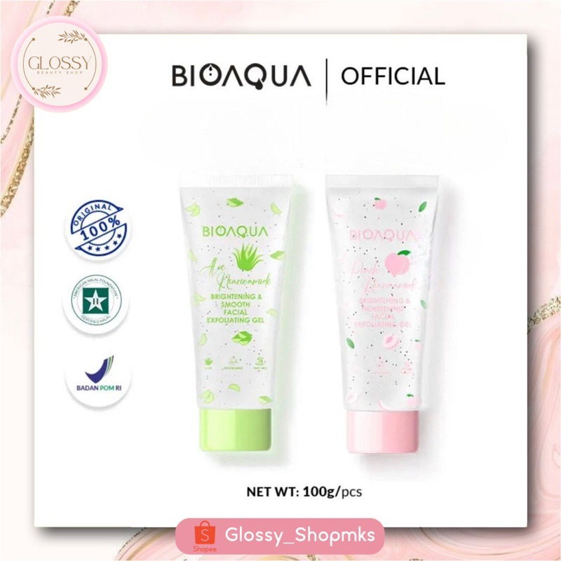 BIOAQUA Scrub Wajah Niacinamide Brightening & Smooth Facial Exfoliating Gel 100g