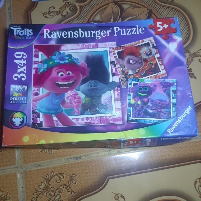 mainan /dikoleksi puzzle trolls ravensburger dwa. mainan puzzle  edukasi anak