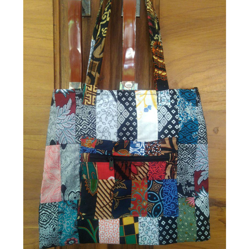 Promo baruG1s6R TAS DERINA TOTEBAG BATIK WANITA TOTE BAG BELANJA SOVENIR KERAJINAN DARI KAIN PERCA M