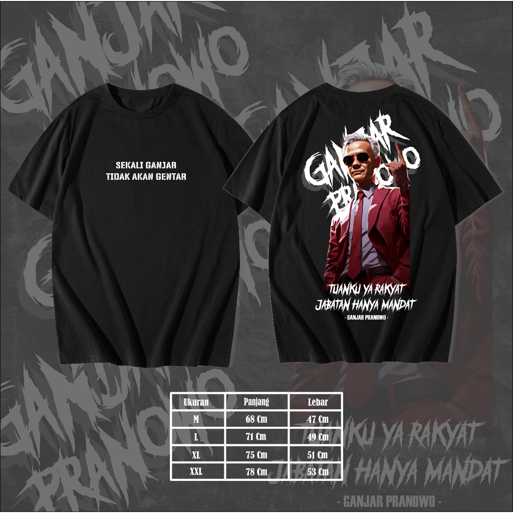Kaos Ganjar Pranowo - Kaos Ganjar Capres - Kaos Capres Ganjar Mahfud Md