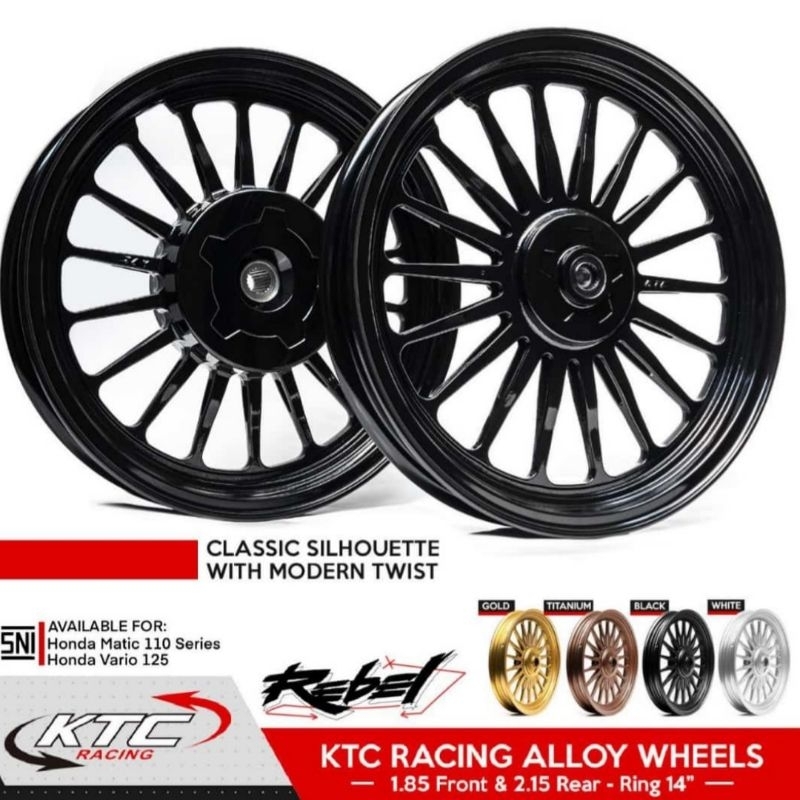 KTC Racing Alloy Wheels / Pelek Racing Ktc Rebel Beat Scopy Genio Vario 110 / Velg Racing Ktc palang