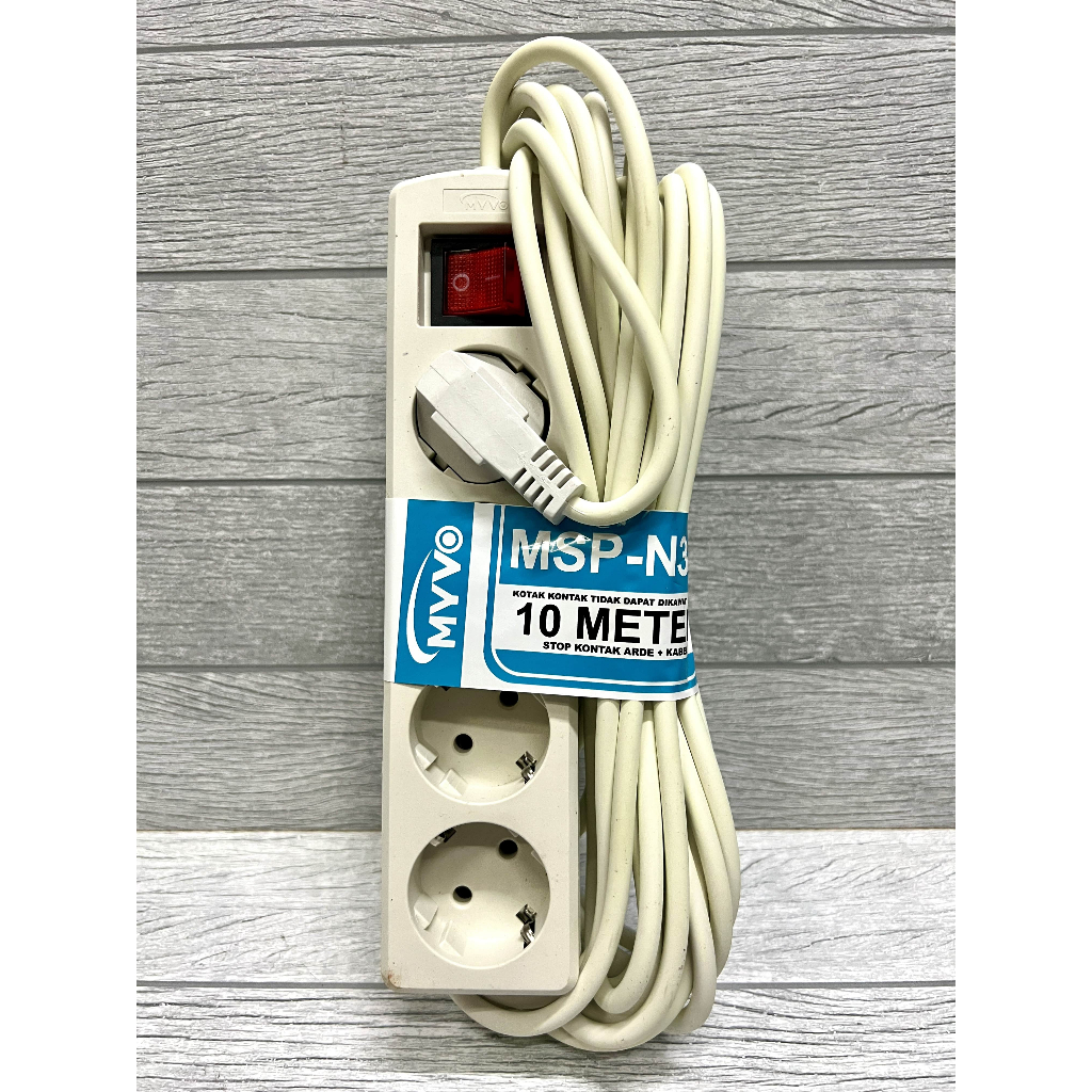 STOP KONTAK 4 LUBANG PLUS KABEL 10M SNI KABEL TEMBAGA BAGUS