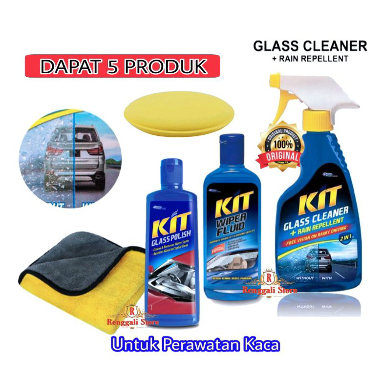 Modis.. Paket Perawatan Kaca Mobil/Kit Glass Cleaner+Kit Glass Polish+Kit Wifer Fluid/Pasti kinclong