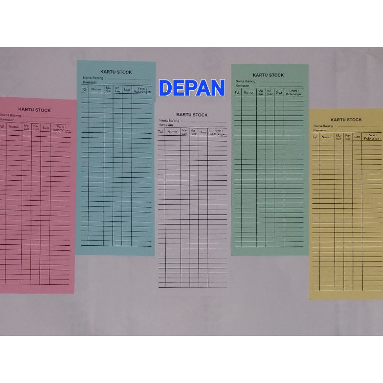 

8.8 Product HOT Kartu Stok obat /barang 1 paket Berisi 100 Lembar Dengan Warna 5 Pilihan