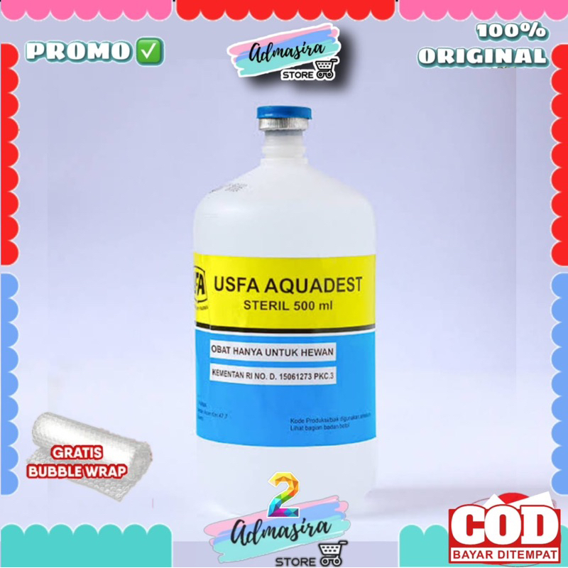 USFA AQUADEST Steril 500ml 300ml Pelarut Obat Hewan