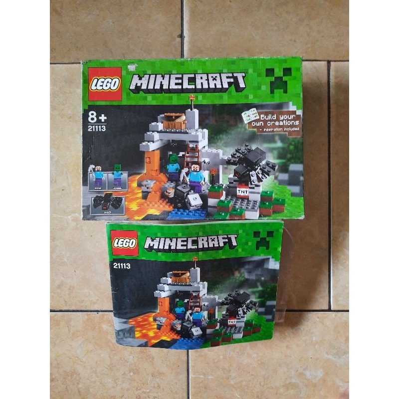 Bricks Lego 21113 Minecraft The Cave Lengkap Beberapa Part Kw