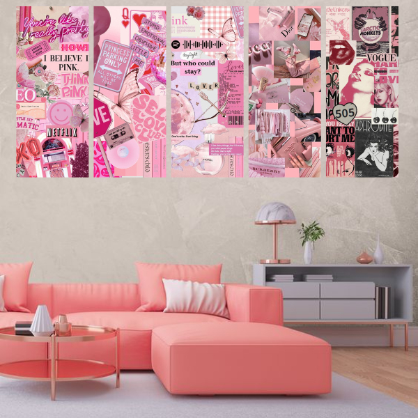 POSTER HIASAN DINDING SWEET PINK DEKORASI KAMAR AESTHETIC