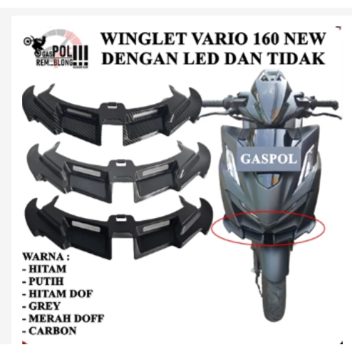 WINGLET WINGLED VARIO 160 NEW Share: 0 WINGLET VARIO 160 ABS CBS NEW LAMPU LED WINGLED Winglet Vario
