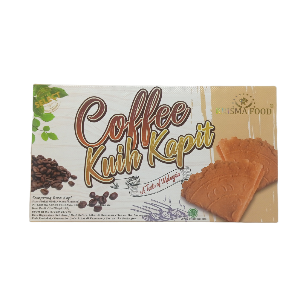 

krisma Food Coffee kuih kapit Semprong Rasa Kopi netto 100 g