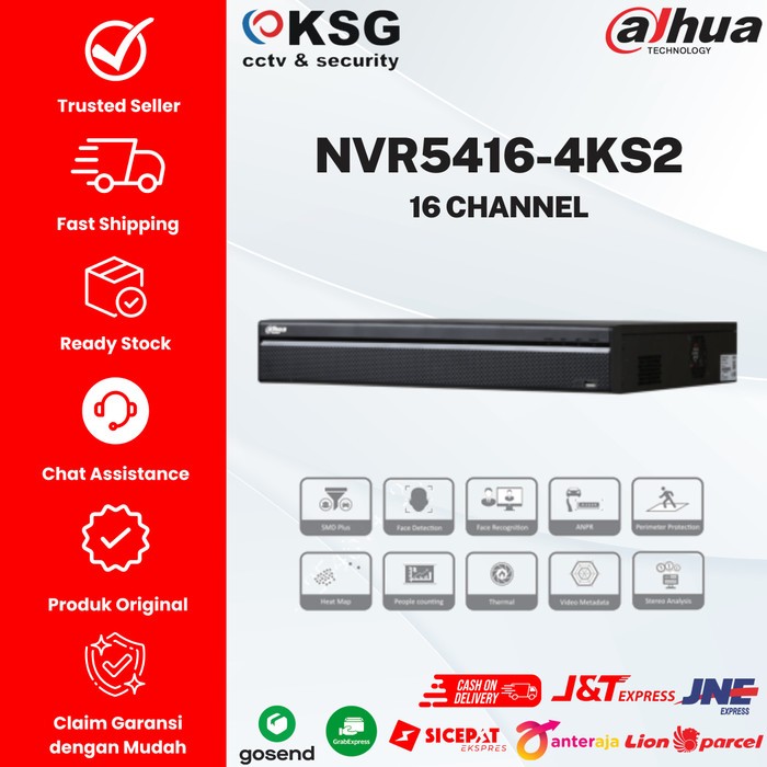 NVR CCTV DAHUA 16 CHANEL NVR5416/5432/5464-4KS2