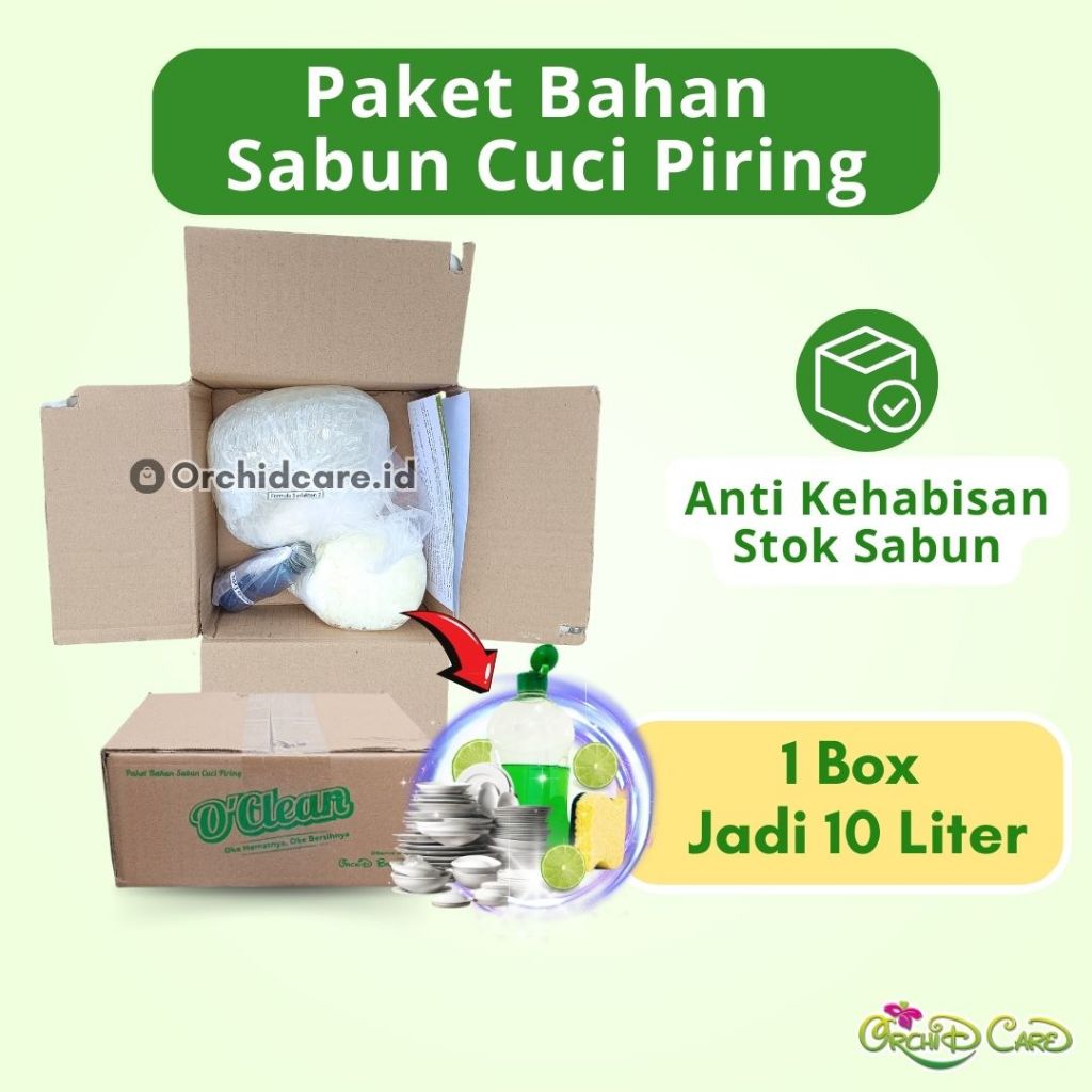 Oclean Paket Bahan Pembuatan Cairan Sabun Cuci Piring Refill Jadi 10 Liter