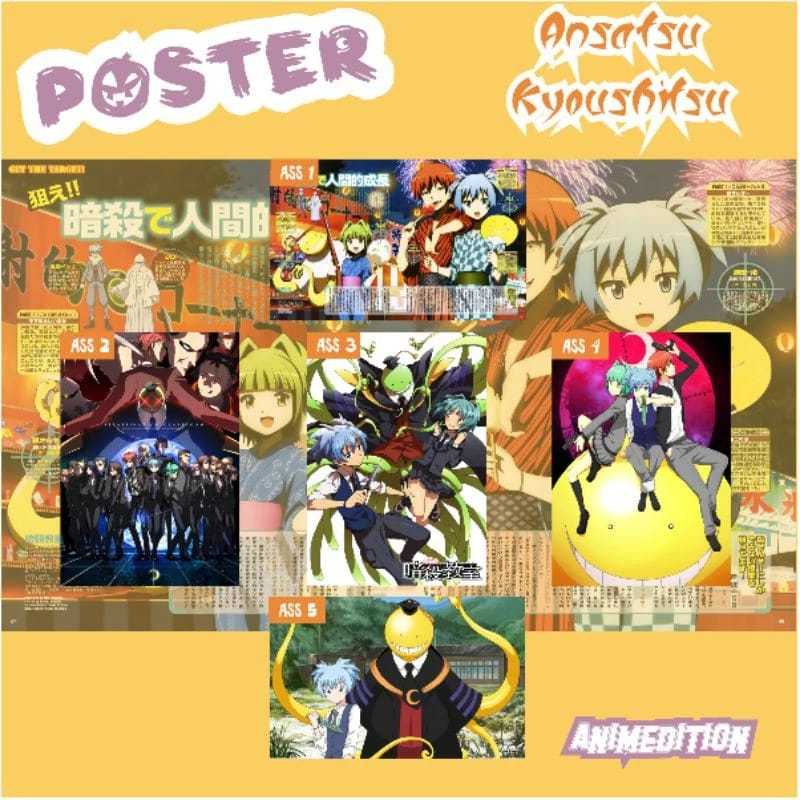 Poster Anime Ansatsu Kyoushitsu Nagisa Shiota Kaede Kayano Karma Akabane