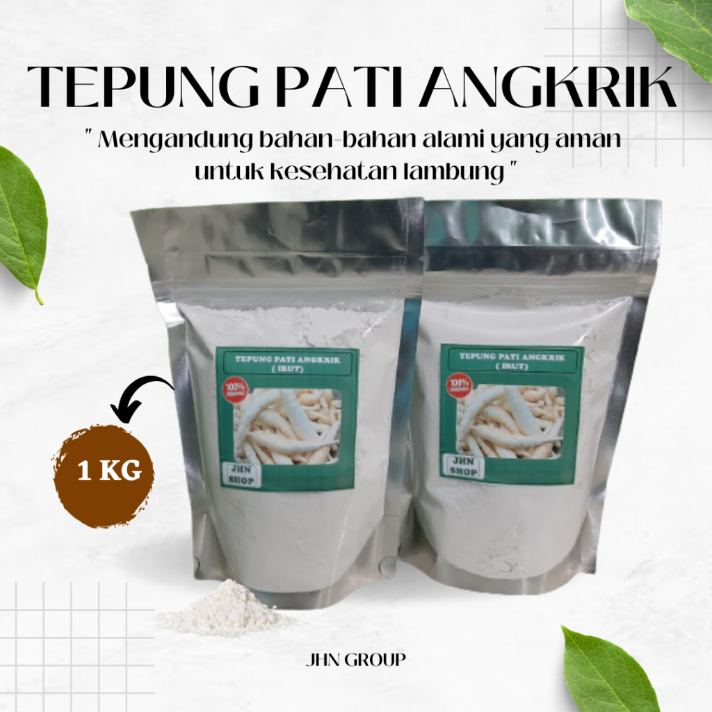 

TEPUNG GARUT / PATI IRUT / PATI ANGKRIK ASAM LAMBUNG 1 KG