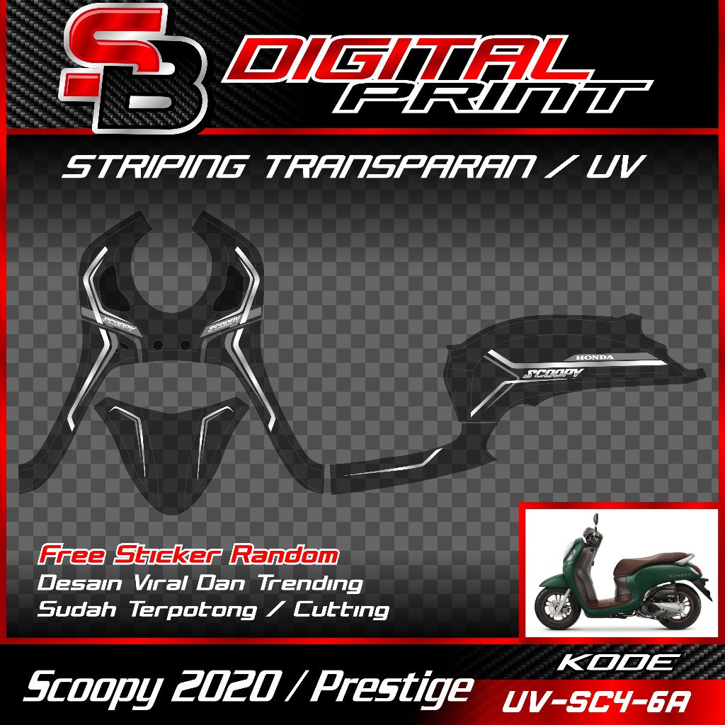 striping transparan scoopy prestige simple - striping varisai scoopy 2021