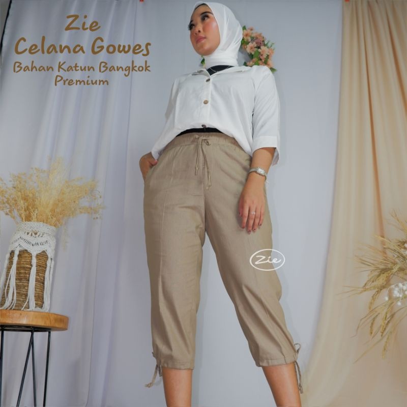 Zora - Celana 7/8 Baggy Pants Zie Bahan Katun Bangkok Premium