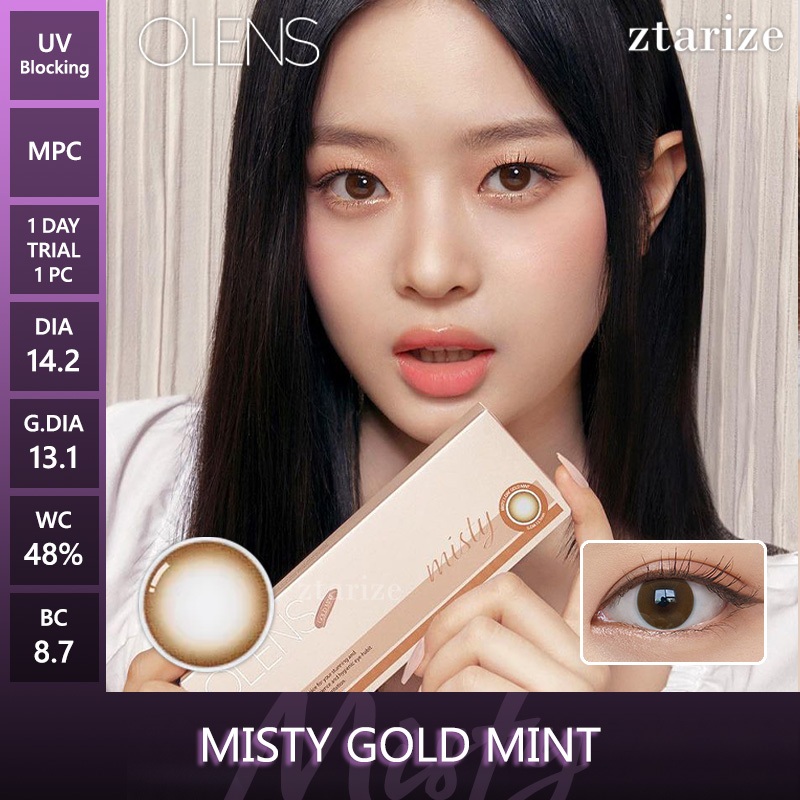 ztarize - Ready Stock - Trial OLENS 🇰🇷 Misty Gold Mint 1 Day Daily Soft Contact Lens 1 Pc - OLENS x 