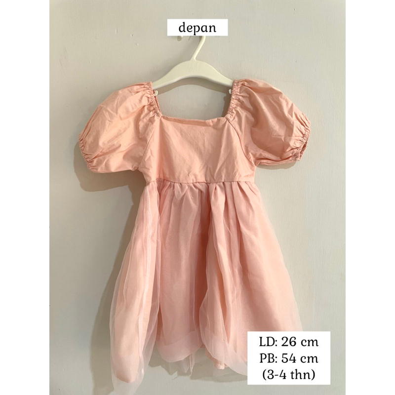 pink tulle dress - gaun anak perempuan