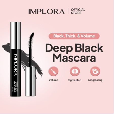 Implora Deep Black Mascara 3.8g / Mascara Waterproof Tahan Lama