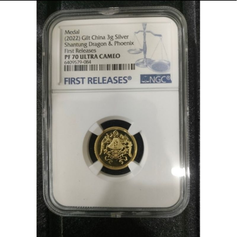 NGC PF 70 2022 China 3g silver Shantung naga Phoenix koin tembaga