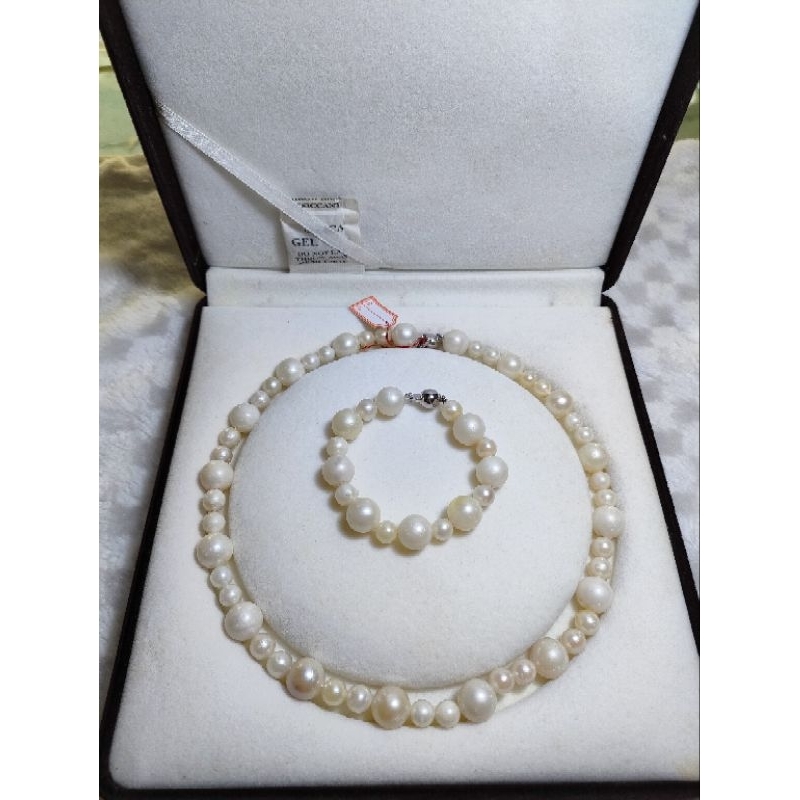 ready set gelang kalung mutiara air laut putih