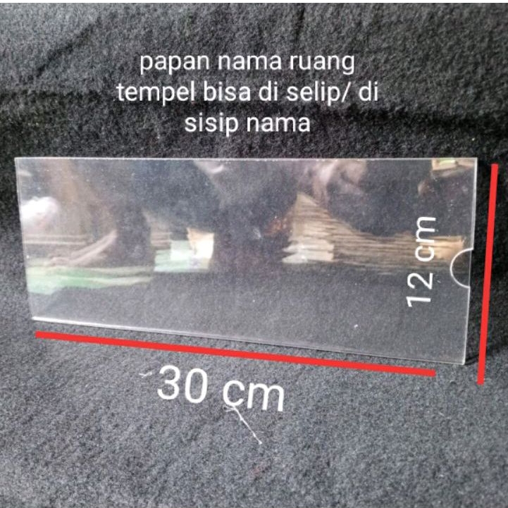 

akrilik papan nama ruang tempel uk 12 x 30 cm tebal 2 mm